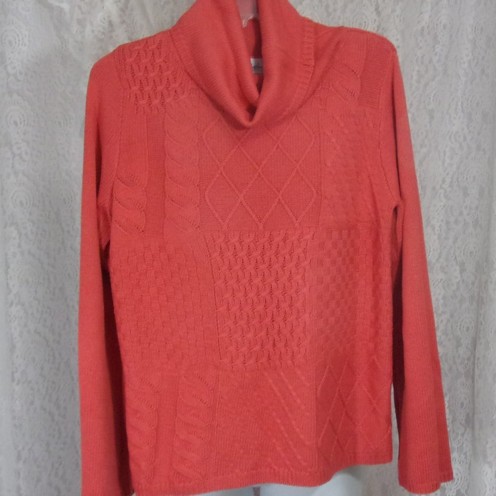 Coral Cable Knit Sweater Westbound Size M NWOT
